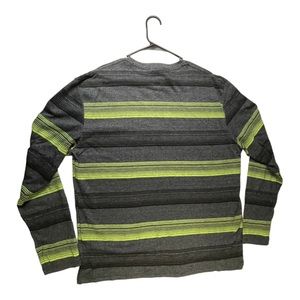 Zoo York Charcoal/Lime Green Stripe Knit shirt